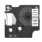 Dymo 40910 compatible lettertape zwart op transparant 9mm