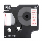 Dymo 43615 compatible lettertape rood op wit 6mm