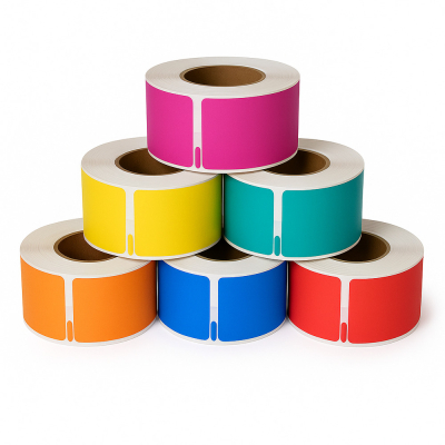 Dymo 99010 compatible labels regenboogpakket, 28 x 89mm, 6x 130 etiketten