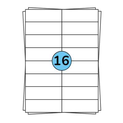A4 stickervellen 105 x 37 mm, 1.600 labels