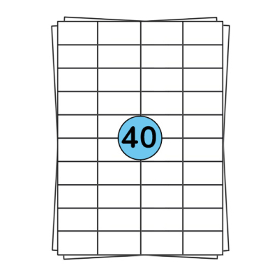 A4 stickervellen 52 x 30 mm, 4.000 labels
