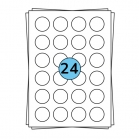 A4 stickervellen Ø 40 mm, 2.400 labels