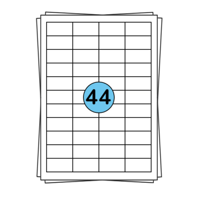 A4 stickervellen 48 x 25 mm, 4.400 labels