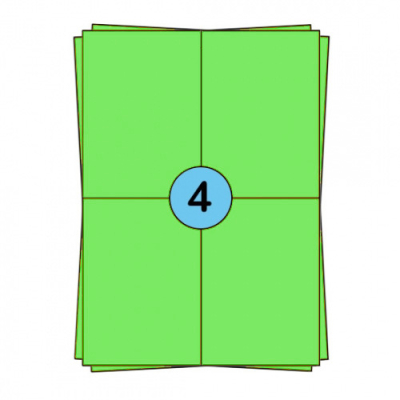 A4 stickervellen 104 x 148 mm, groen, 400 labels