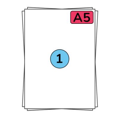 A5 stickervellen 210 x 148 mm, 100 labels
