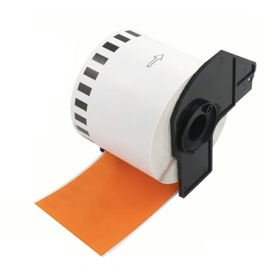 Brother DK-22205 compatible labels oranje, 62mm x 30,48m