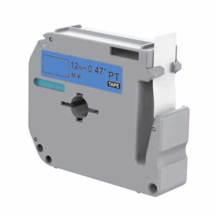 Brother M-K531 compatible lettertape zwart op blauw 12mm