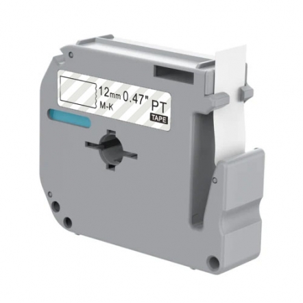 Brother M-K131 compatible lettertape zwart op transparant 12mm