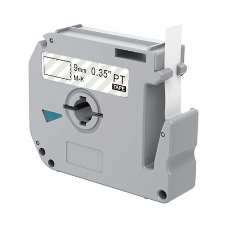 Brother M-K121 compatible lettertape zwart op transparant 9mm