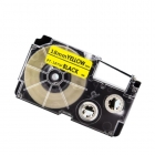 Casio XR-24YW compatible labeltape zwart op geel 24mm