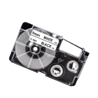 Casio XR-9WE compatible labeltape zwart op wit 9mm